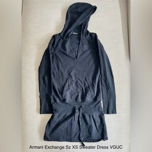 Armani Exchange Hooded Sweatshirt Dress XS